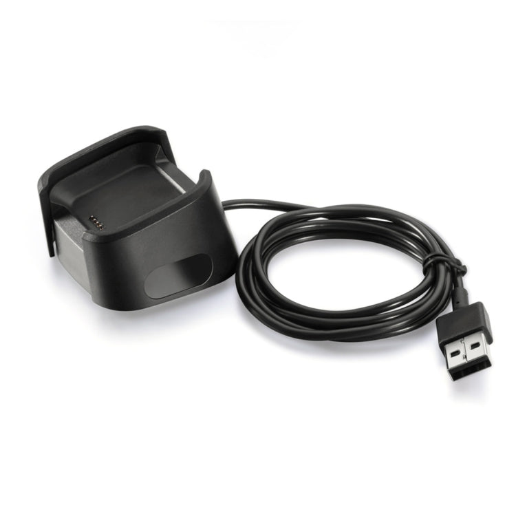 Black charging dock stand with USB charging cable and connector ends