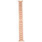 Rose gold stainless steel watch band with stepped metal links and deployment clasp