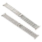 Silver diamond-studded stainless steel watch band with metal link links and clasp