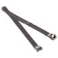 Stainless steel watch band for Fitbit Alta, black mesh links with fold-over clasp