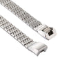 Stainless steel watch band for Fitbit Alta, silver mesh with square clasp buckle