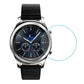 Tempered glass screen protector film for 35mm smartwatch, on black watch face with round overlay