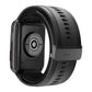 Black health smartwatch back view with circular sensor module on the strap