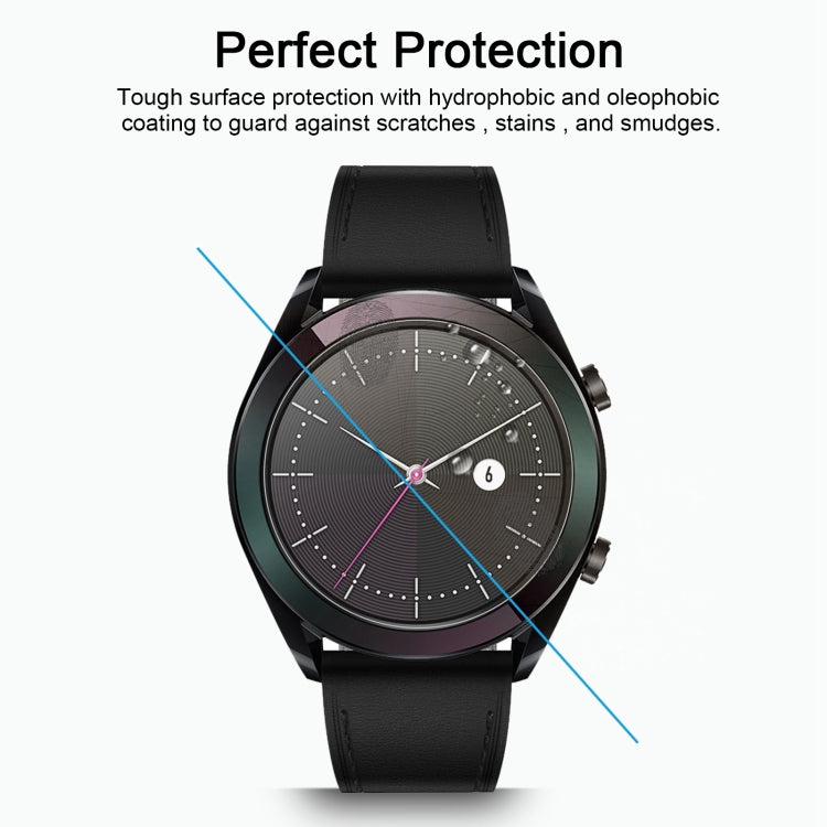 Clear tempered glass screen protector film for black smartwatch, smooth touch