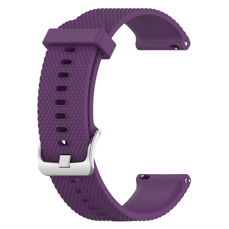 Purple textured silicone watch strap band with buckle and multiple adjustment holes