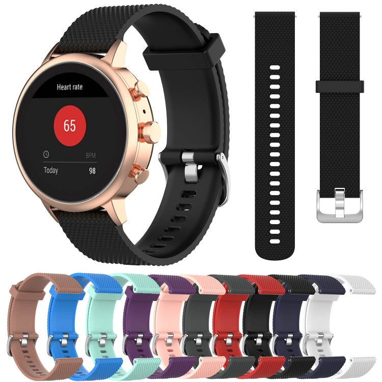 18mm textured silicone watch bands in assorted colors with metal clasp