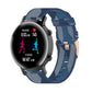 Nylon watch band with blue stripe weave, metal buckle and adapter connectors