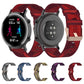 Red stripe-weave nylon wrist strap with metal buckle and keeper