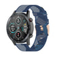 22mm stripe weave nylon watch band in blue with metal buckle and adjustment holes