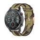 22mm stripe weave nylon watch band in yellow with metal buckle and adjustment holes