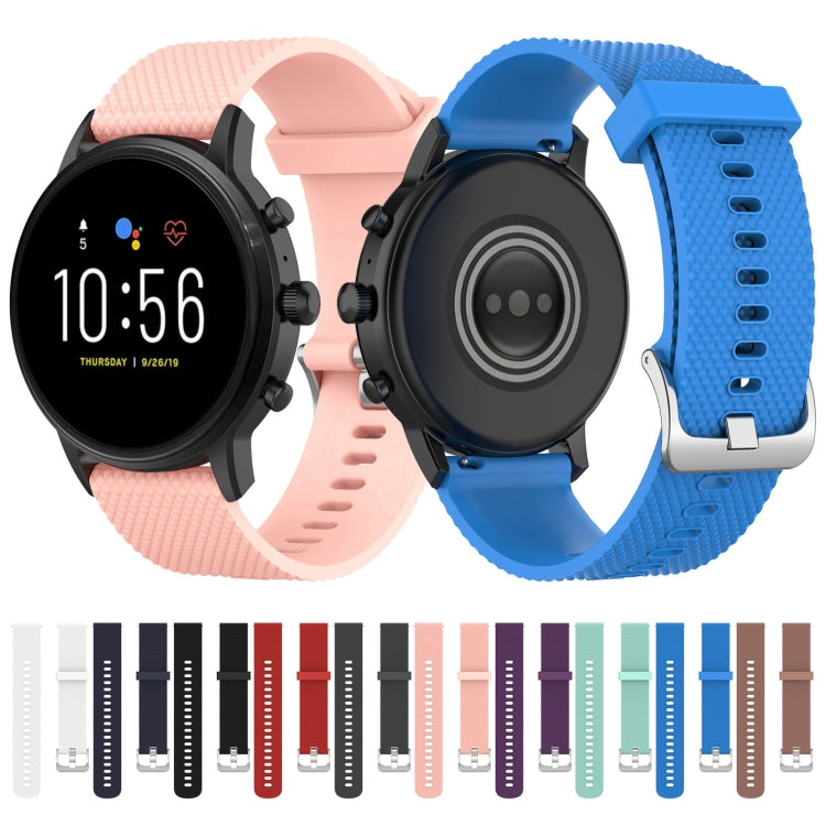 22mm textured silicone watch bands in assorted colors, multiple straps shown