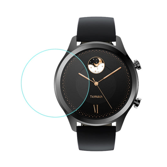 Tempered glass film for smartwatch display, clear 2.5D curved overlay on watch face