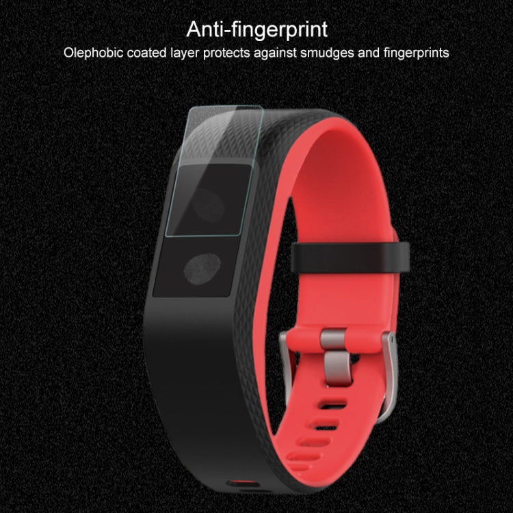 Tempered glass screen protector film on smartwatch face