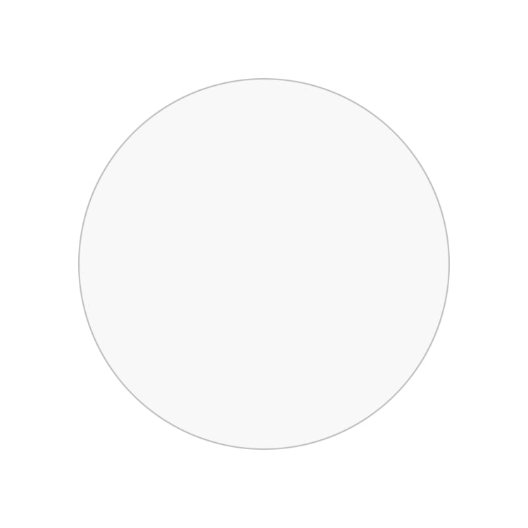 Clear circular tempered glass screen protector film with rounded edges