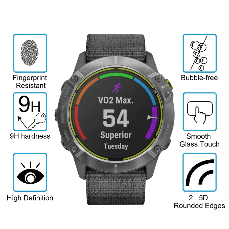 Tempered glass screen protector film with rounded edges, 9H hardness callouts