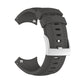 Silicone watch band for SUUNTO 9 in dark gray, curved strap with metal buckle