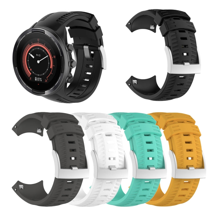 Silicone watch bands for SUUNTO 9 in assorted colors, includes black, white, mint, yellow