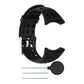 Black perforated silicone watch band with spring bars tool and pins