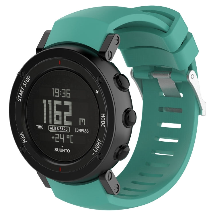 Teal silicone watch band for SUUNTO Core ALU with clasp and adjustment holes