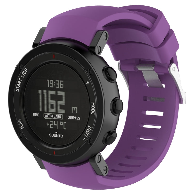 Purple silicone watch band for SUUNTO Core ALU with clasp and adjustment holes