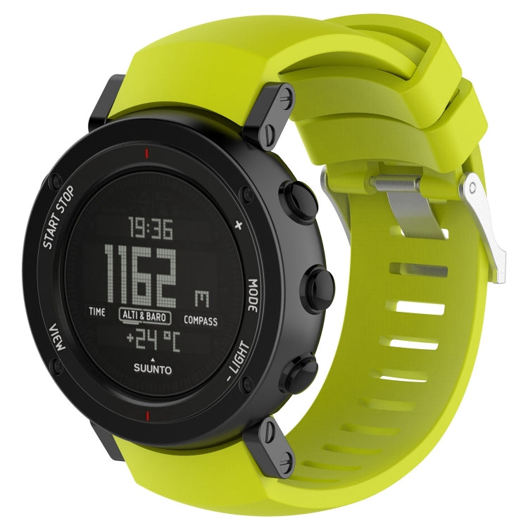 Lime green silicone watch band for SUUNTO Core ALU with clasp and adjustment holes