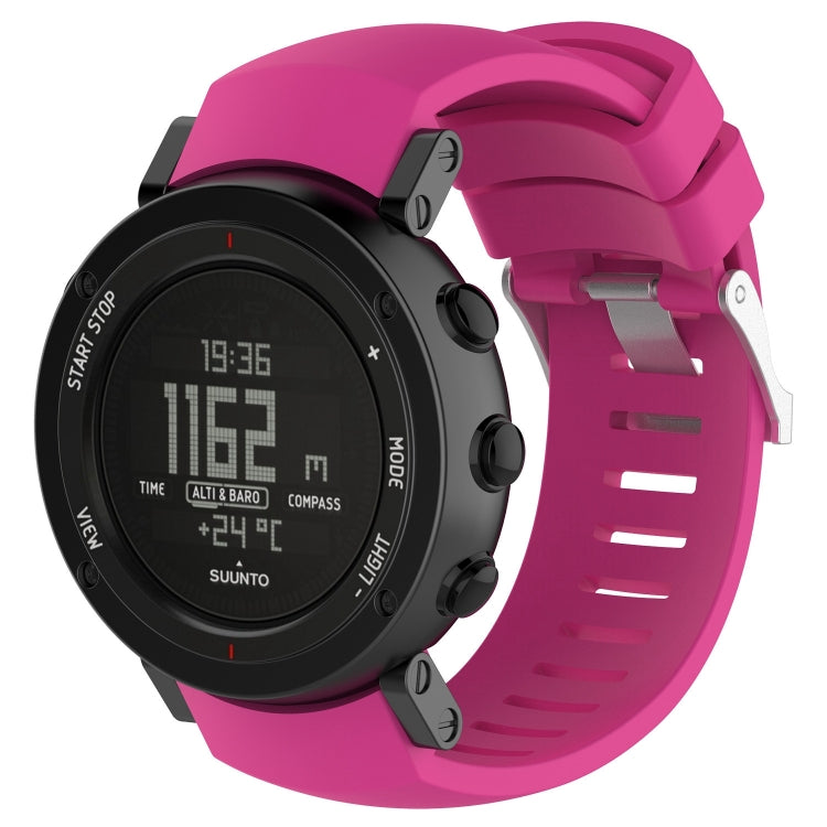 Magenta silicone watch band for SUUNTO Core ALU with clasp and adjustment holes