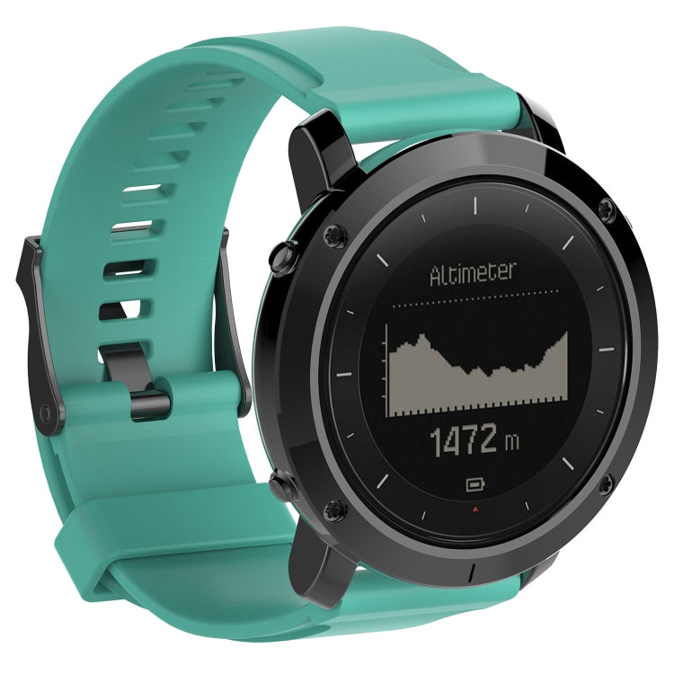 Mint green silicone watch band with black buckle for SUUNTO Traverse smartwatch