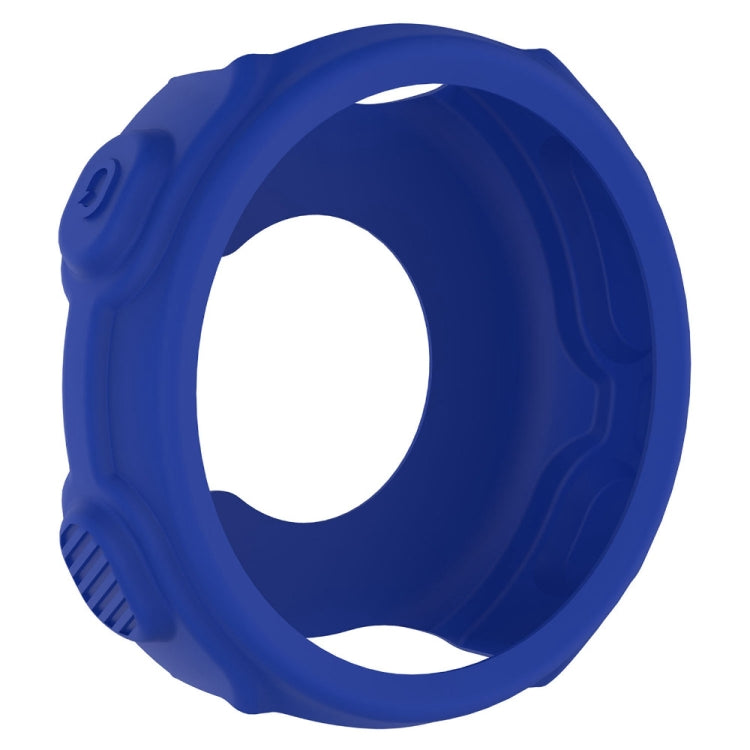 Blue silicone watch protective case, front cutout view