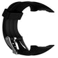 Black silicone sport watch band with perforations and adjustable clasp