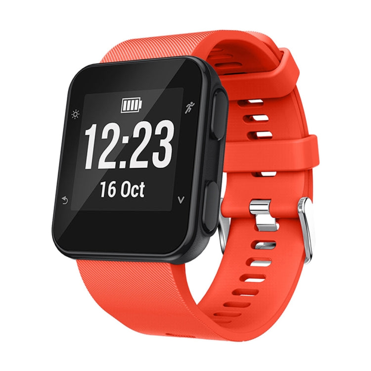 Silicone sport watch band for Garmin Forerunner 35 with red strap and watch display