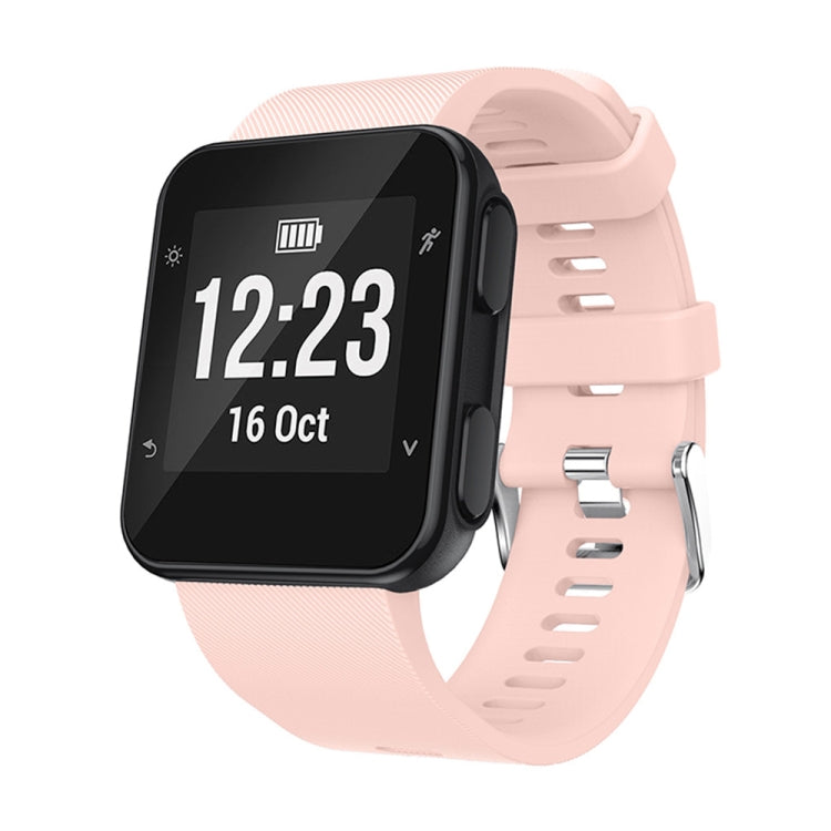 Silicone sport watch band with light pink strap for Garmin Forerunner 35