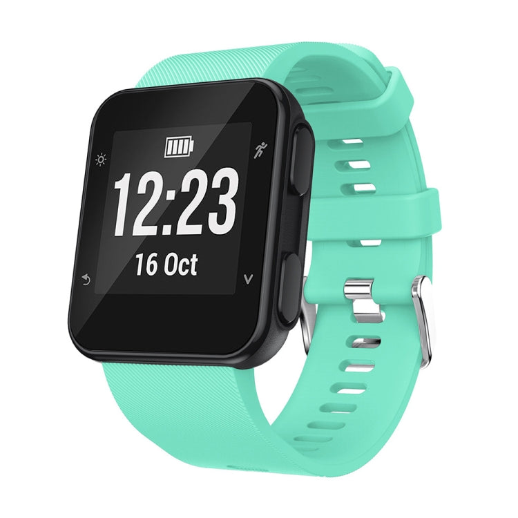 Silicone sport watch band with aqua blue strap for Garmin Forerunner 35