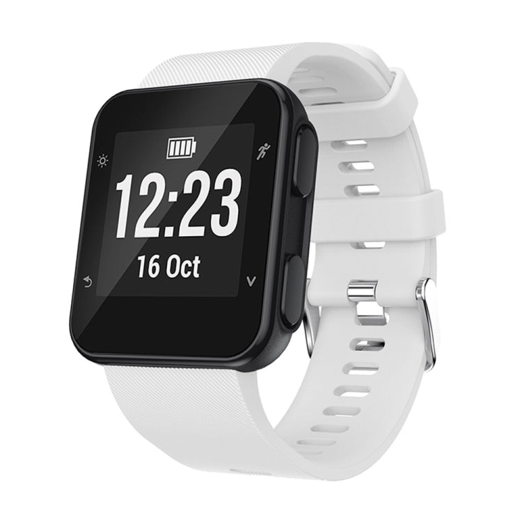 Silicone sport watch band with white strap for Garmin Forerunner 35