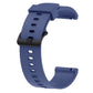 Dark blue silicone sport watch band with perforated strap and pin buckle, 20mm