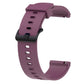 Purple silicone sport watch band with perforated strap and pin buckle, 20mm