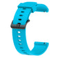 20mm silicone sport watch band, sky blue with textured perforations and buckle.