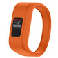 Small silicone sport watch band in orange with clasp and front display window