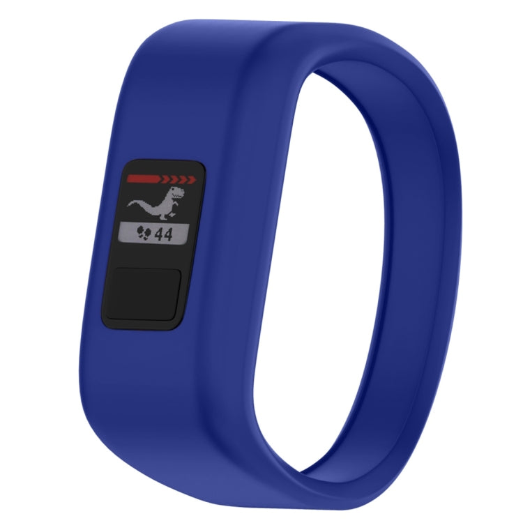 Small silicone sport watch band in blue with clasp and front display window
