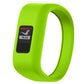 Small silicone sport watch band in bright green with clasp and front display window