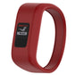 Silicone sport watch band with black buckle and red strap, small size