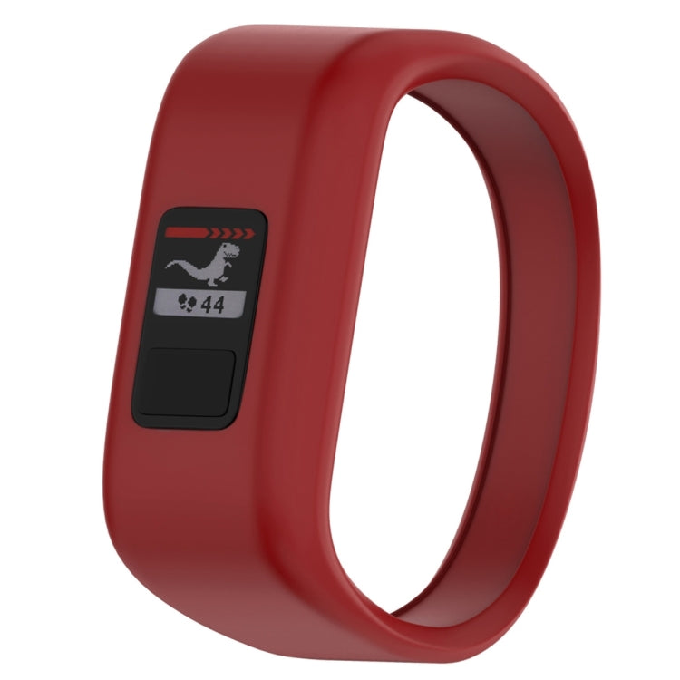 Silicone sport watch band with black buckle and red strap, small size