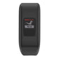 Black silicone sport watch band with front watch screen visible through panel