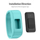 Light teal silicone sport watch band with rectangular connector and snap-on shape