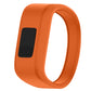Orange silicone sport watch band with rectangular connector window