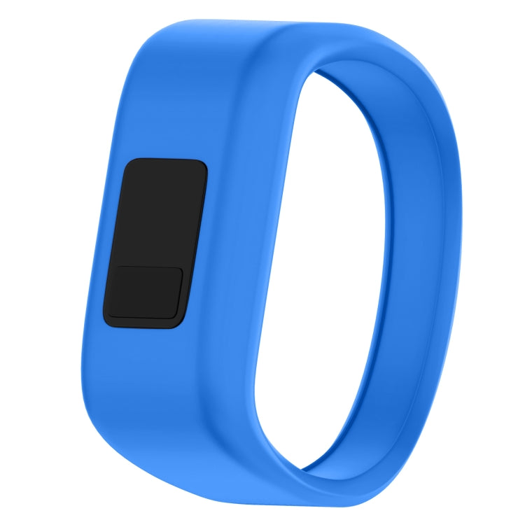 Silicone sport watch band, blue with black attachment, large size