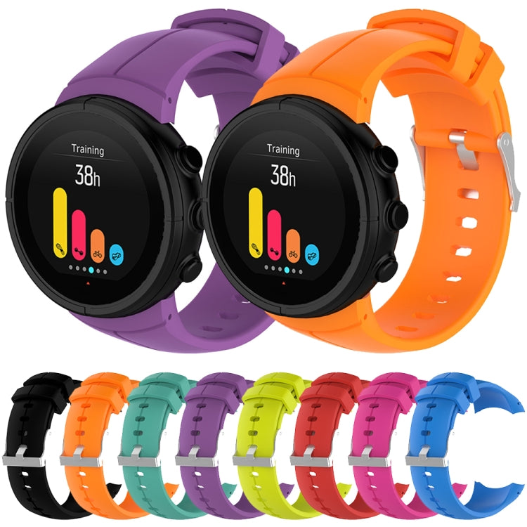 Silicone sports watch band in purple and orange, plus multiple color options