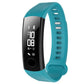 Blue silicone watch band with fitness tracker display