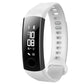 White silicone watch band with dark display and adjustable clasp for activity tracker