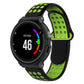 Silicone sport watch band: black watch case with lime green perforated strap