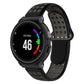 Silicone sport watch band: black watch case with dark gray perforated strap
